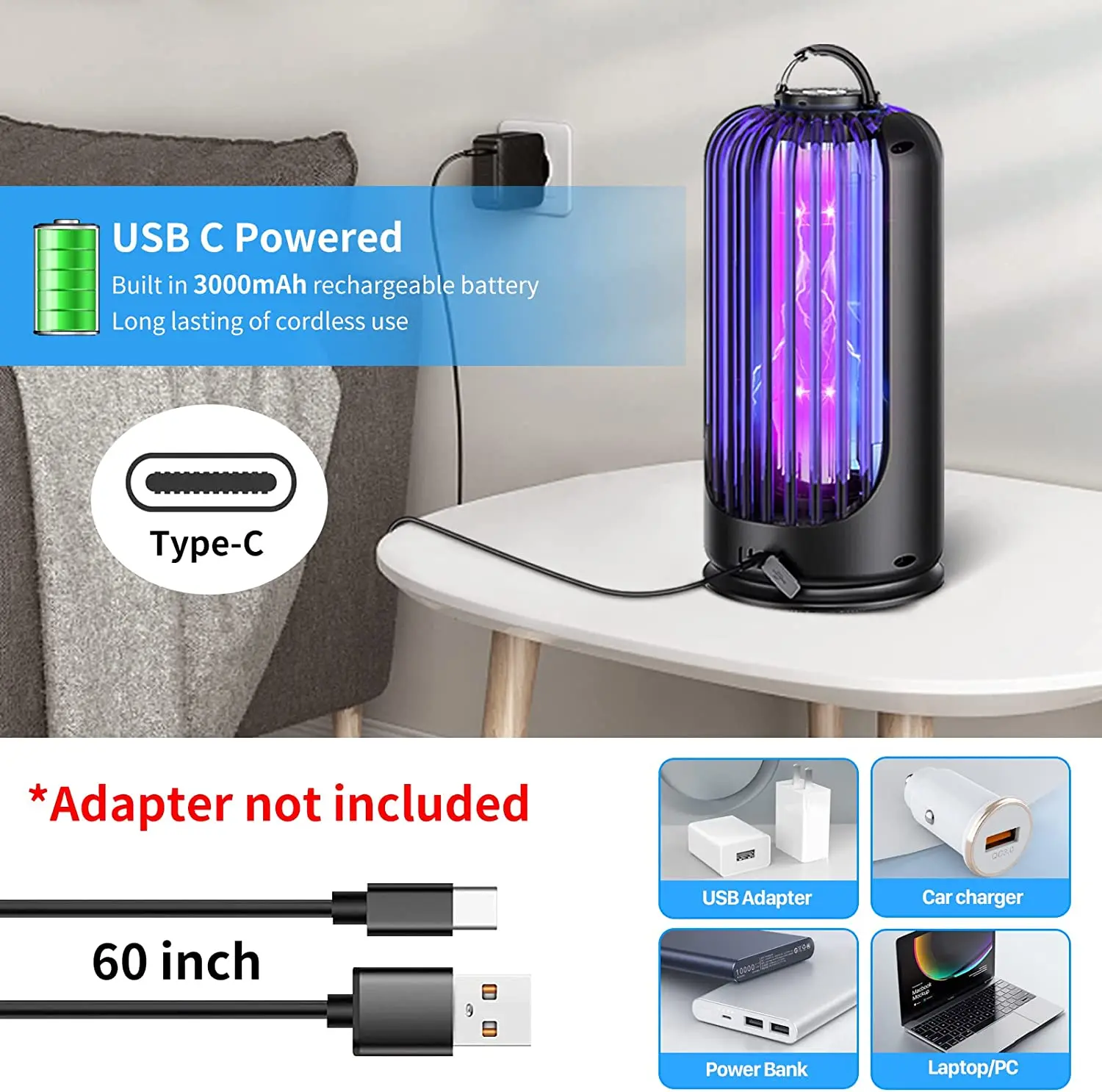 Elechome | Bug Zapper for Indoor Outdoor